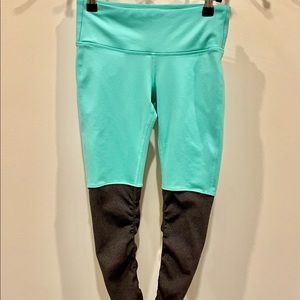 ALO Yoga Goddess Leggings- teal, grey ribbed
